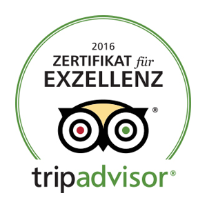 TripAdvisor Zertifikat für Excellence 2016